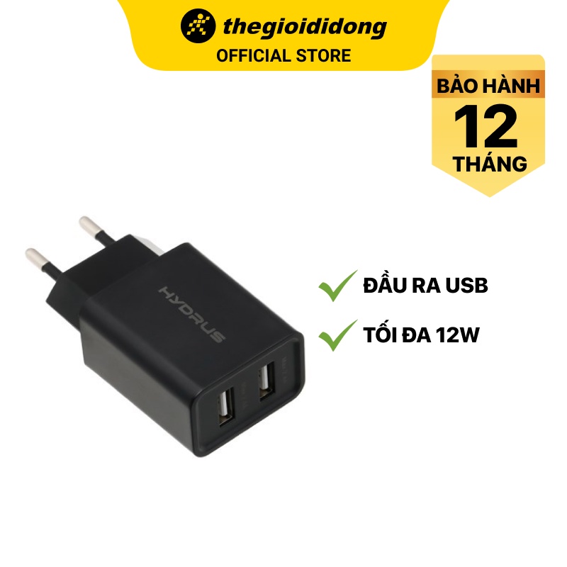 Adapter Sạc 2.4A Dual Hydrus ACL2018