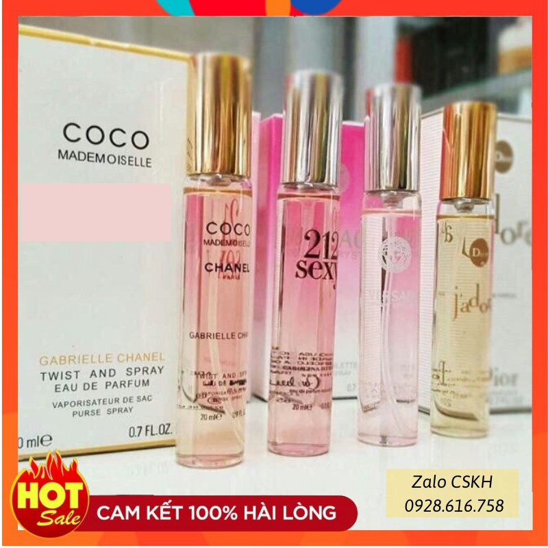 [Rẻ Vô Địch] Nước Hoa mini Nam Nữ Cao Cấp 20ml Hương Thơm Quyến Rũ