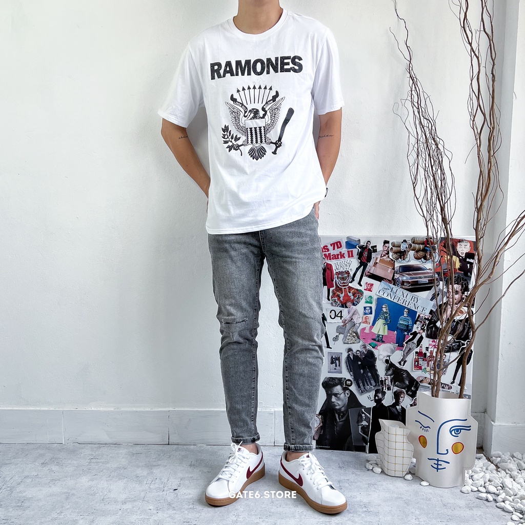 Áo thun Nam cổ tròn GATE6, phông ngắn tay Unisex premium 100% cotton co giãn regular fit Ramones - #G0040
