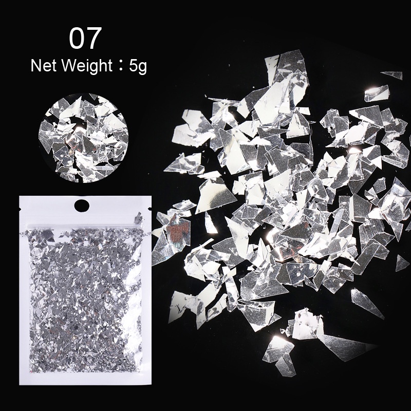 [Hàng mới về] Gói nhãn dán kim sa kính màu kẹo trang trí móng tay nghệ thuật