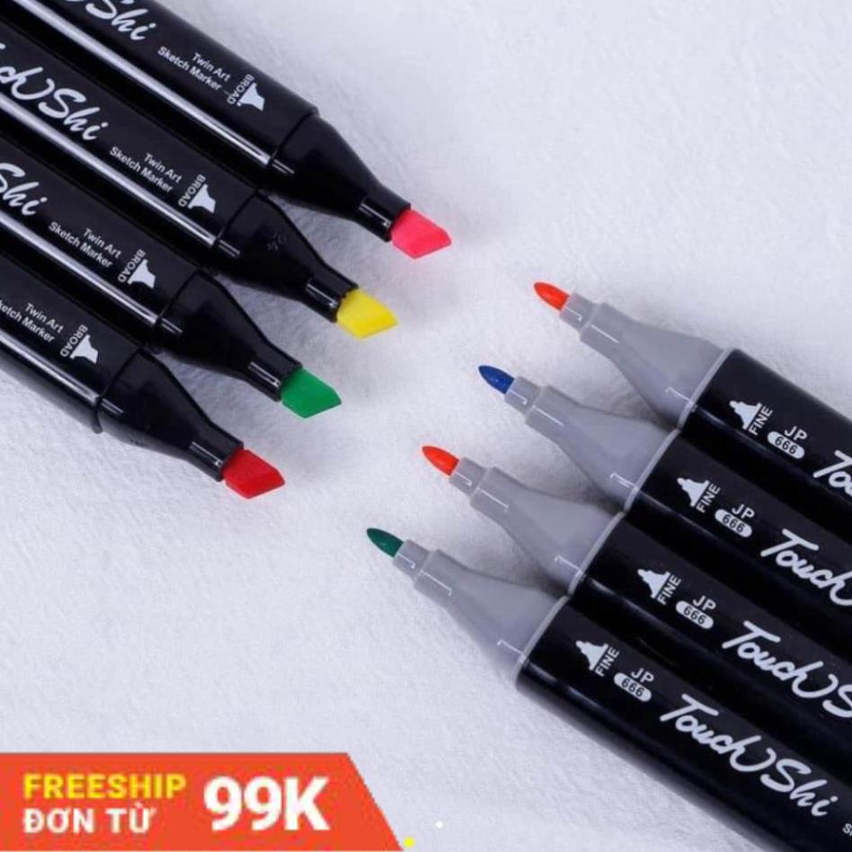 Bút Màu Marker TouchCool Túi Vải Bộ 48 Màu, vẽ anime, chân dung, phong cảnh [ BÚT MÀU 48 CHIẾC ]