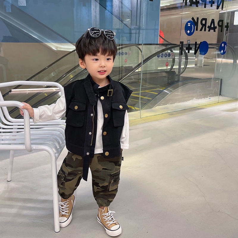 Áo khoác không tay thời trang mùa thu phong cách Hàn Quốc cho bé trai