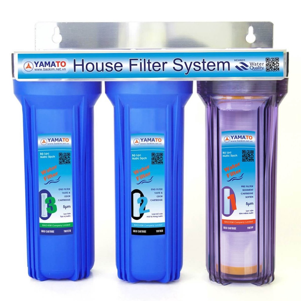 [FREESHIP 99K]_Bộ lọc nước thô đầu nguồn 3 cấp lọc 10inch Yamato YMTH10-3TX