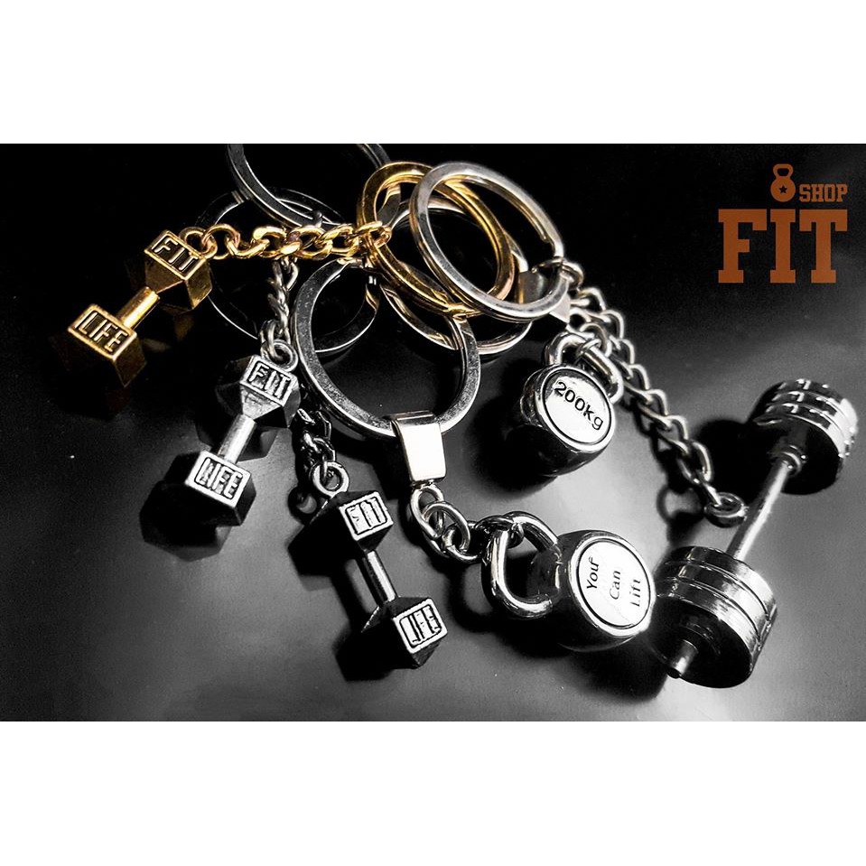 MÓC KHÓA HÌNH QUẢ TẠ CUTE INOX CỰC CHẤT_ XẢ KHO GIÁ RẺ