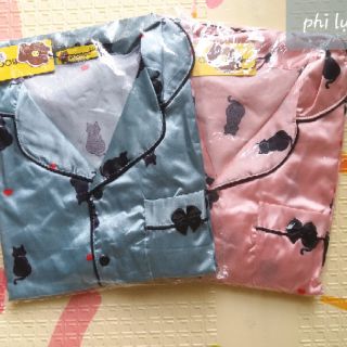 (Ảnh thật) Bộ pijama phi lụa đùi