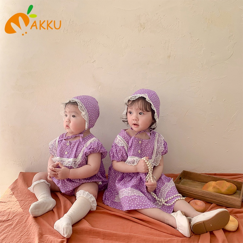 Áo Liền Quần Ngắn Tay In Hoa Màu Tím Cho Bé Mới Sinh