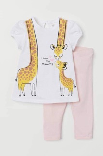 Set 2 bộ Hươu bé gái H&M