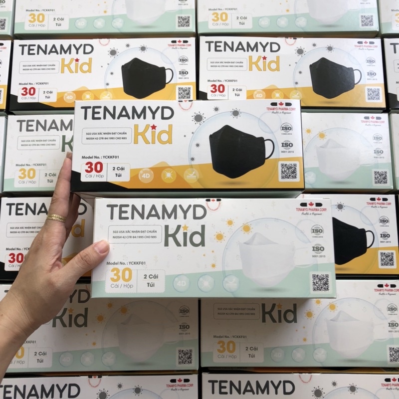 Hộp 30 cái Khẩu Trang KF94 Trẻ Em kháng khuẩn chuẩn NIOSH N95