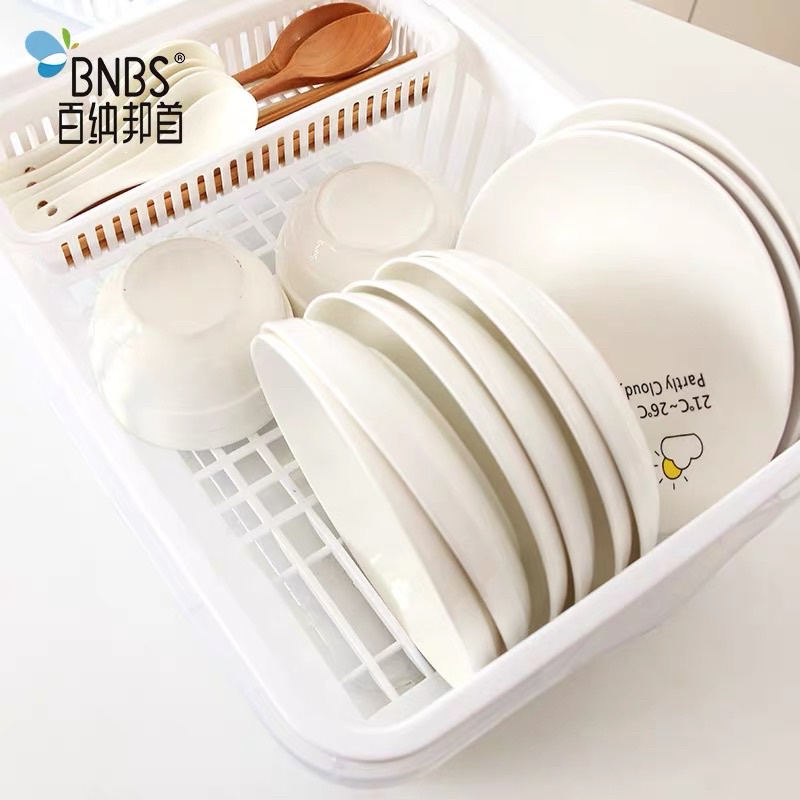 Khay úp chén bát thìa đũa bình sữa cho bé ăn dặm hàng nội địa Trung cao cấp có nắp đậy