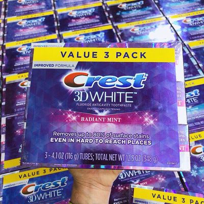 [MỚI] Kem Đánh Răng Crest 3D White Radiant Mint - Làm Trắng Răng Hiệu Quả Hơi Thở Mát Lạnh Bạc Hà