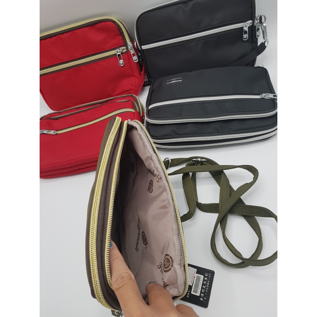 Túi đeo chéo nữ vải dù khổ ngang size 21 phom rộng, hàng đẹp DC051110