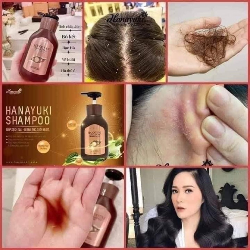 Dầu Gội Hanayuki Shampoo , Dầu gội Hana phục hồi tóc suôn mượt