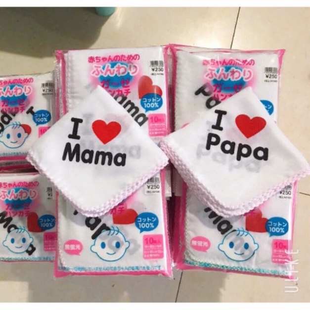 10 Khăn sữa xô papa mama 2 lớp xuất Nhật