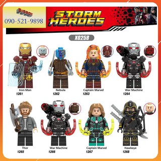 Lego Minifigures Marvel Các Nhân Vật Thor Iron Man Captian War Machine Hawkey SET 8 CON