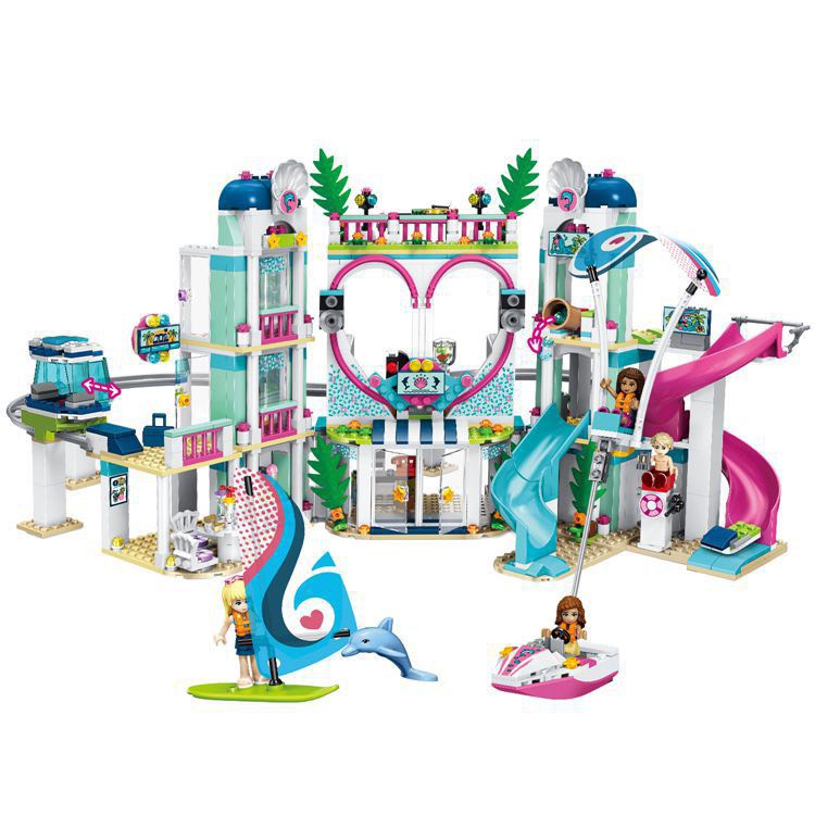 Đồ chơi lắp ráp kiểu lego Mô hình 1139 chi tiết Heartlake City Resort Công viên nước model 90003