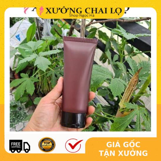 Tuýp Chiết Mỹ Phẩm ❤ GIÁ RẺ NHẤT ❤ Tuýp Nhựa Nâu 100ml nắp lật chiết mỹ phẩm, đựng gel, sữa rửa mặt , phụ kiện du lịch