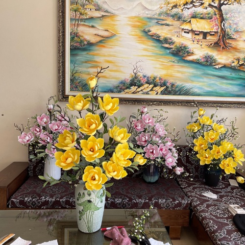 Mộc Lan đại sẵn 5 màu cành cao 1m3 cắm bình hoa trang trí sang trọng và lịch sự