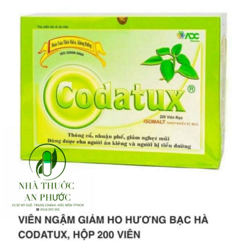 Kẹo Ngậm CODATUX  ⚡ CAM KẾT CHÍNH HÃNG ⚡Kẹo ngậm ấm bụng, giảm cảm lạnh, hết ho