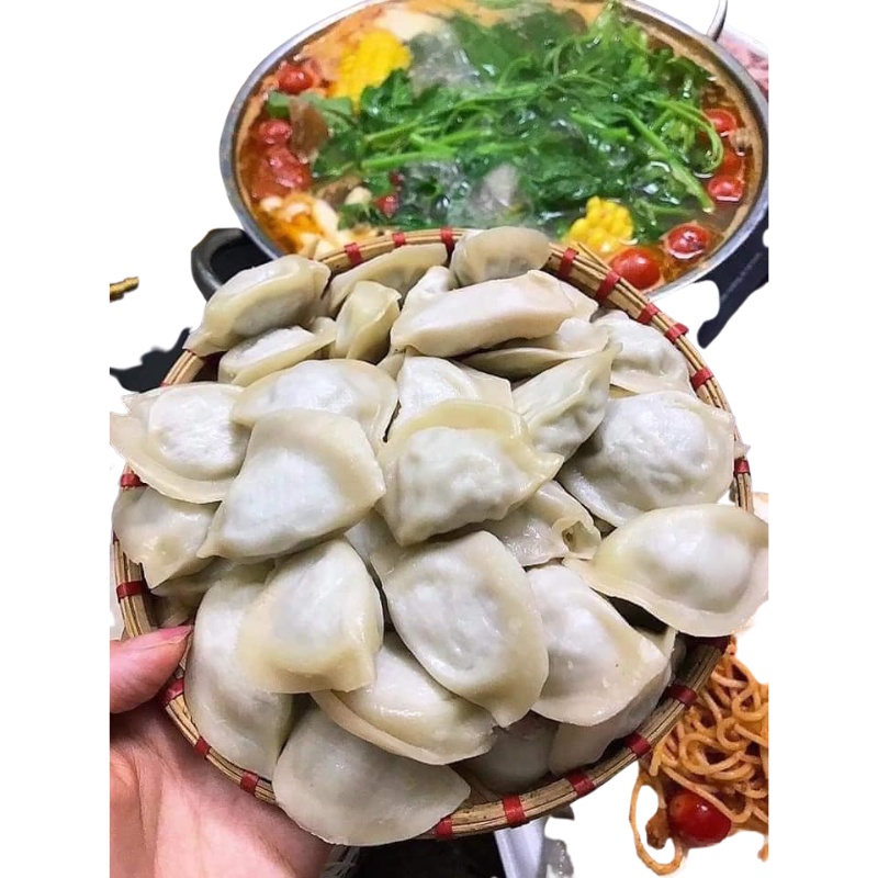 Sủi cảo nhân thịt videli túi 1kg,  thả lẩu, ăn kèm mì tôm, rán giòn chấm tương ngon mê ly  [Ship Hỏa Tốc Hà Nội]