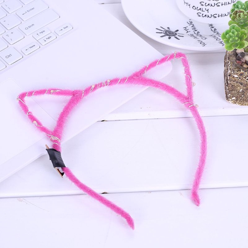Cài tóc thiết kế tai mèo có đèn LED