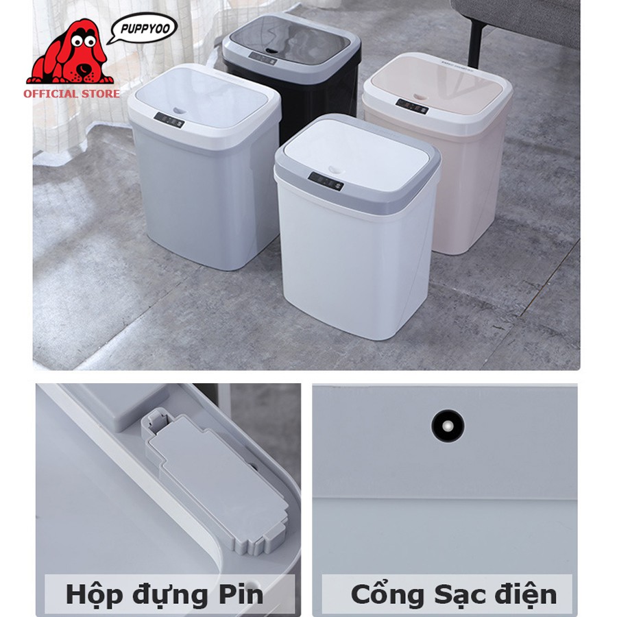 Thùng rác thông minh cảm ứng hồng ngoại Xiwei dung tích 15L chống nước IPX4 hàng chính hãng