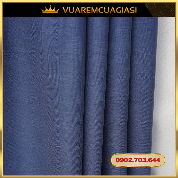Rèm cửa dán tường vải Nhật Xanh Blue dành trang cửa sổ, trang trí decor cửa phòng ngủ,phòng khách JP04