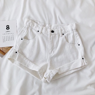 quần short jean chun eo gập gấu
