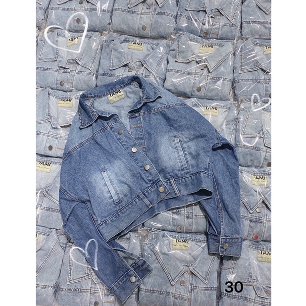 ÁO KHOÁC JEANS NỮ TÚI NGƯỢC VNXK bigsize ✈️Freeship Áo Bò Nữ Lửng Áo Khoác ngắn Croptop Ms 30 TCShopjean