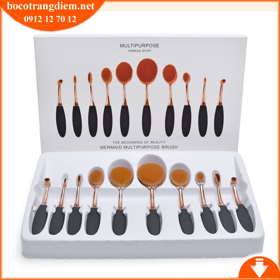 SET CỌ 10 CÂY OVAL BRUSH CHÍNH HÃNG