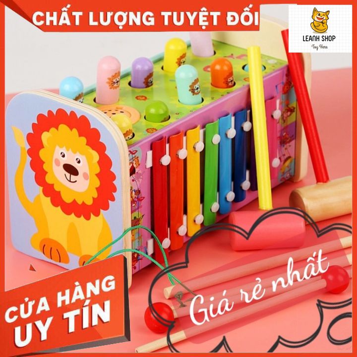 Đập chuột kết hợp đàn đa năng bằng gỗ cao cấp cho bé - đồ chơi trí tuệ