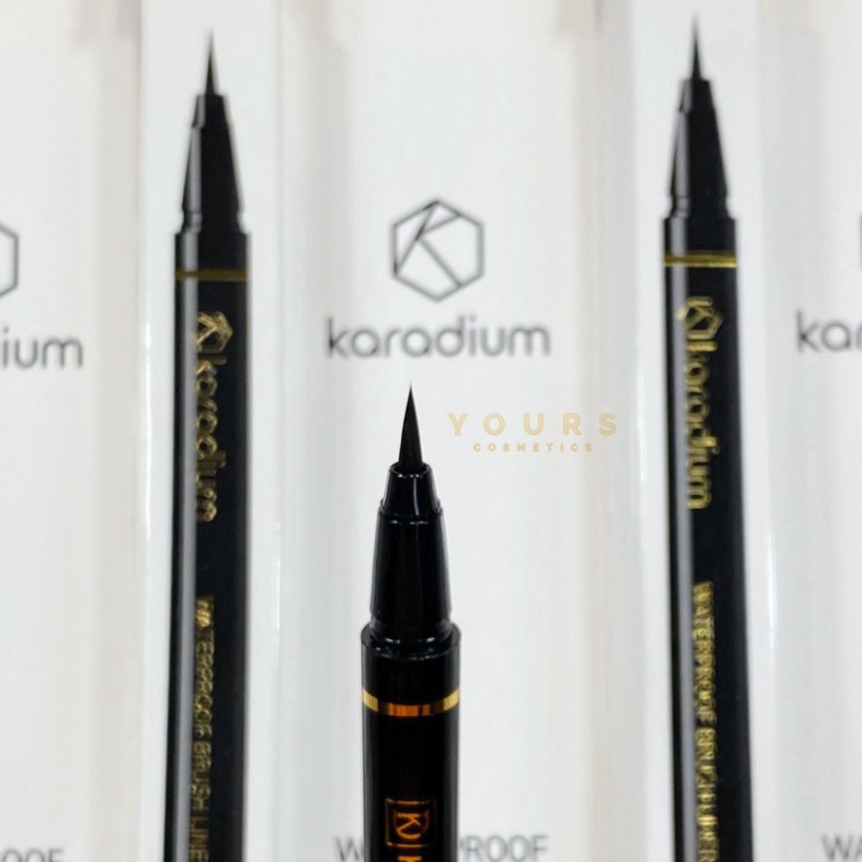 [Auth Hàn] Bút Kẻ Mắt Nước Karadium Không Trôi Waterproof Brush Liner Black Vỏ Trắng - Bút Kẻ Dạ Karadium Hàn Quốc H24