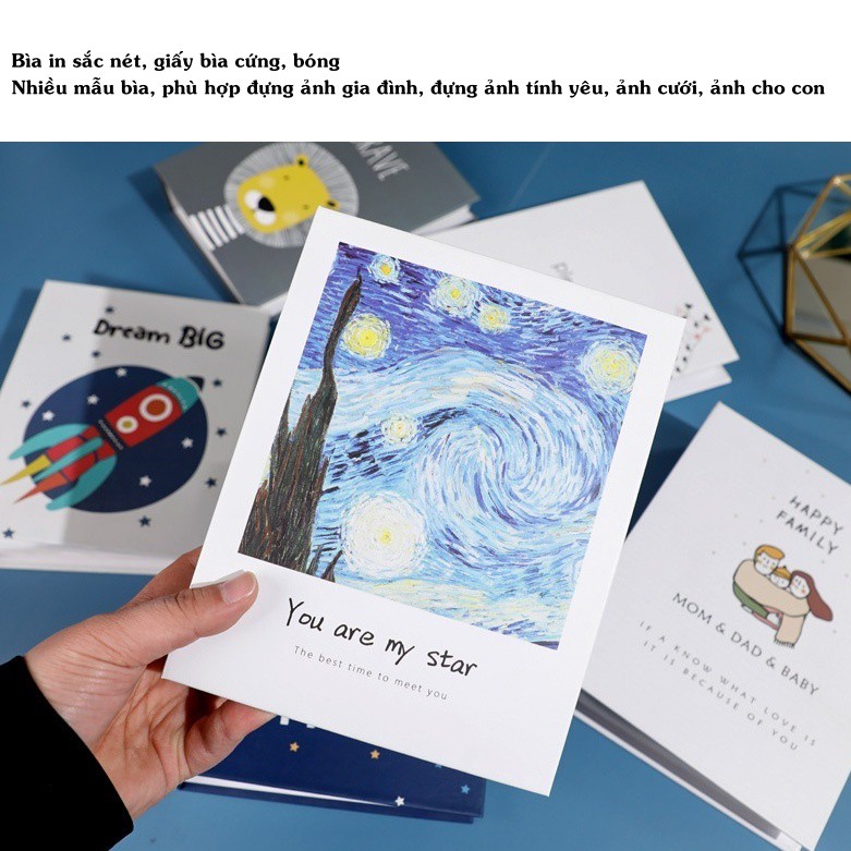 Album ảnh 10x15 đựng 200 ảnh bìa giấy cứng đẹp siêu cute để ảnh cho con, ảnh gia đình, làm quà tặng sẵn hàng tại Tú Vy S