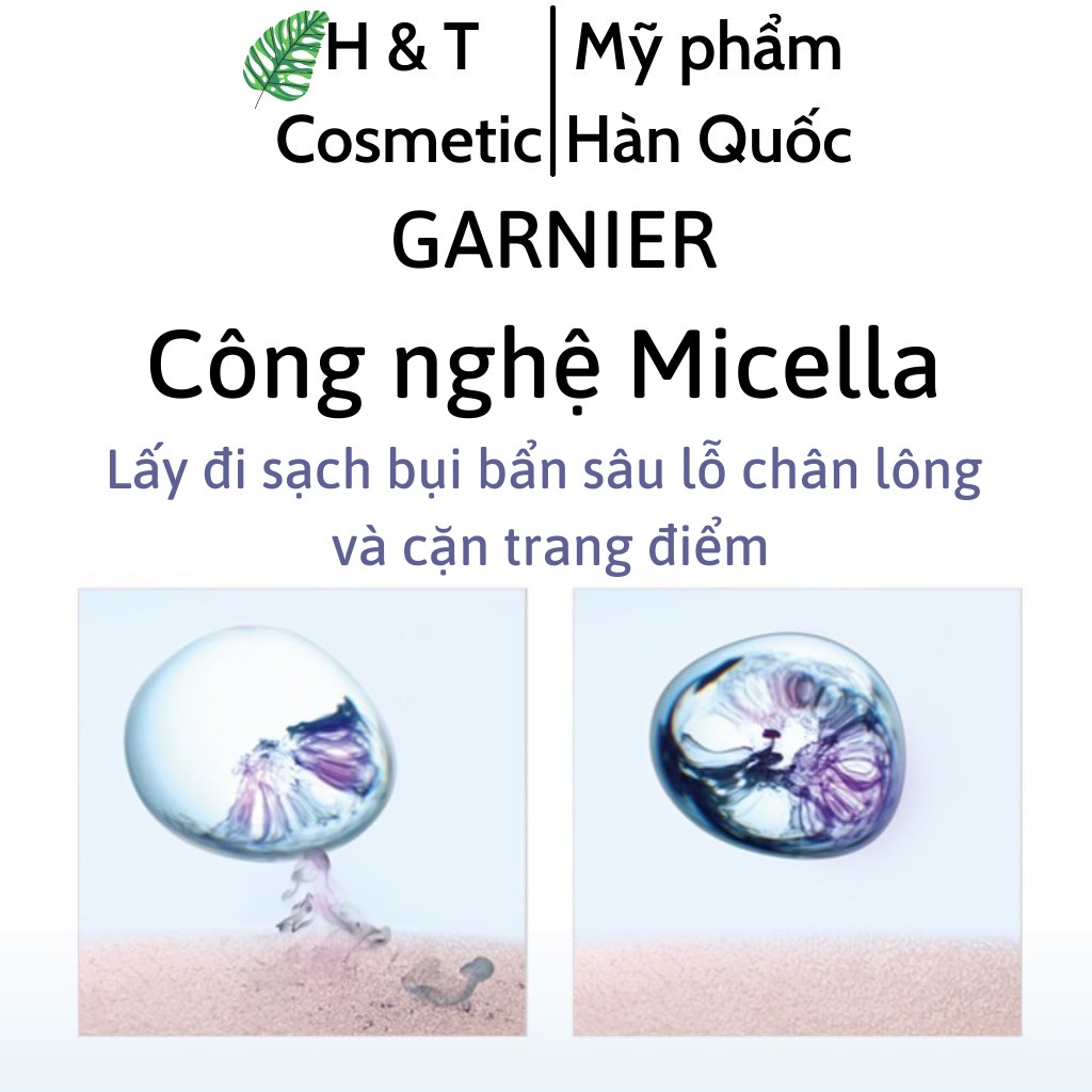 Nước tẩy trang GARNIER cho da dầu da nhạy cảm làm sạch sâu giúp da mềm mịn 400ml