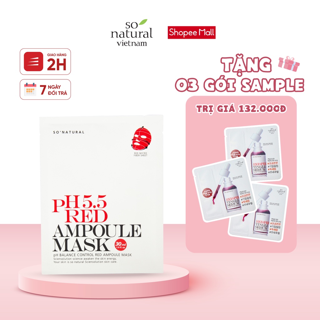 Mặt Nạ Dưỡng Da Cân Bằng Độ PH Red Ampoule Mask PH 5.5 So Natural 5gram | BigBuy360 - bigbuy360.vn