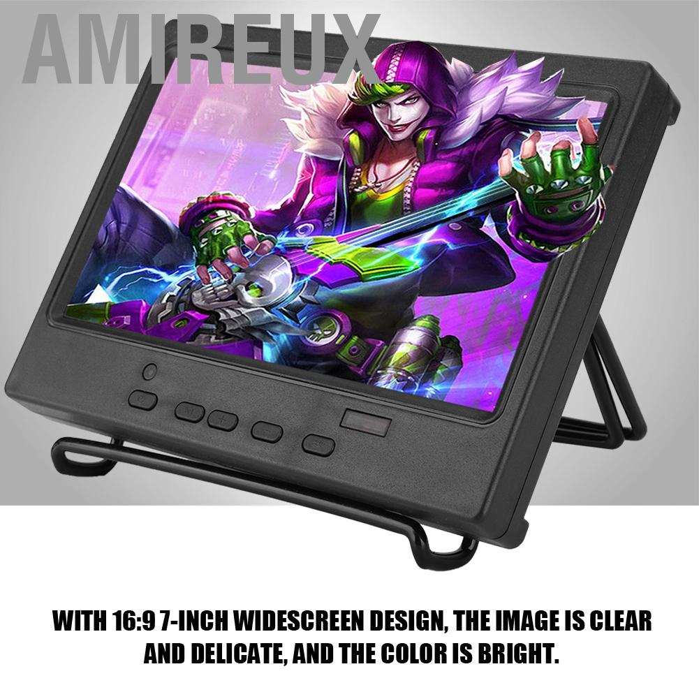 Màn hình đa năng xách tay 7 inch 1024x600 điều khiển từ xa không dây hỗ trợ HDMI / VGA / AV có giá đỡ tiện lợi