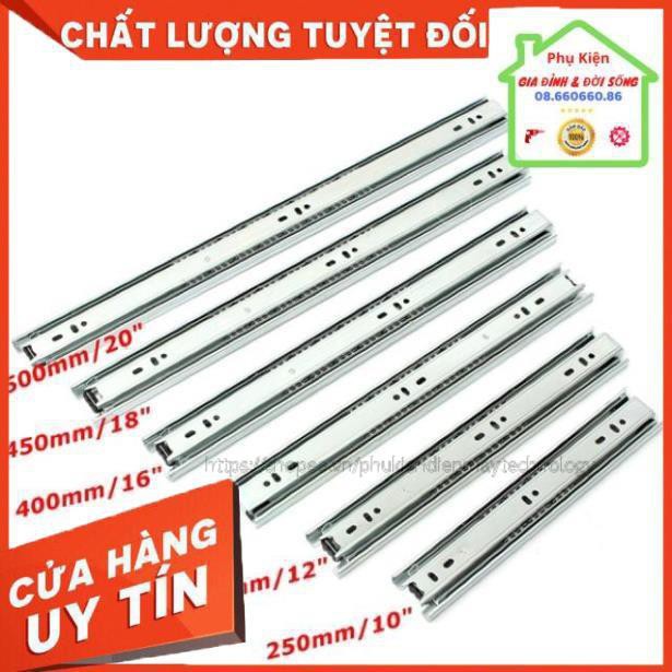 [ XẢ KHO ] Ray trượt ngăn kéo, hộc tủ đủ kích cỡ, Ray Trượt Giảm Chấn Thép Cao Cấp ( giá 1 đôi) [ BH 1 NĂM ]