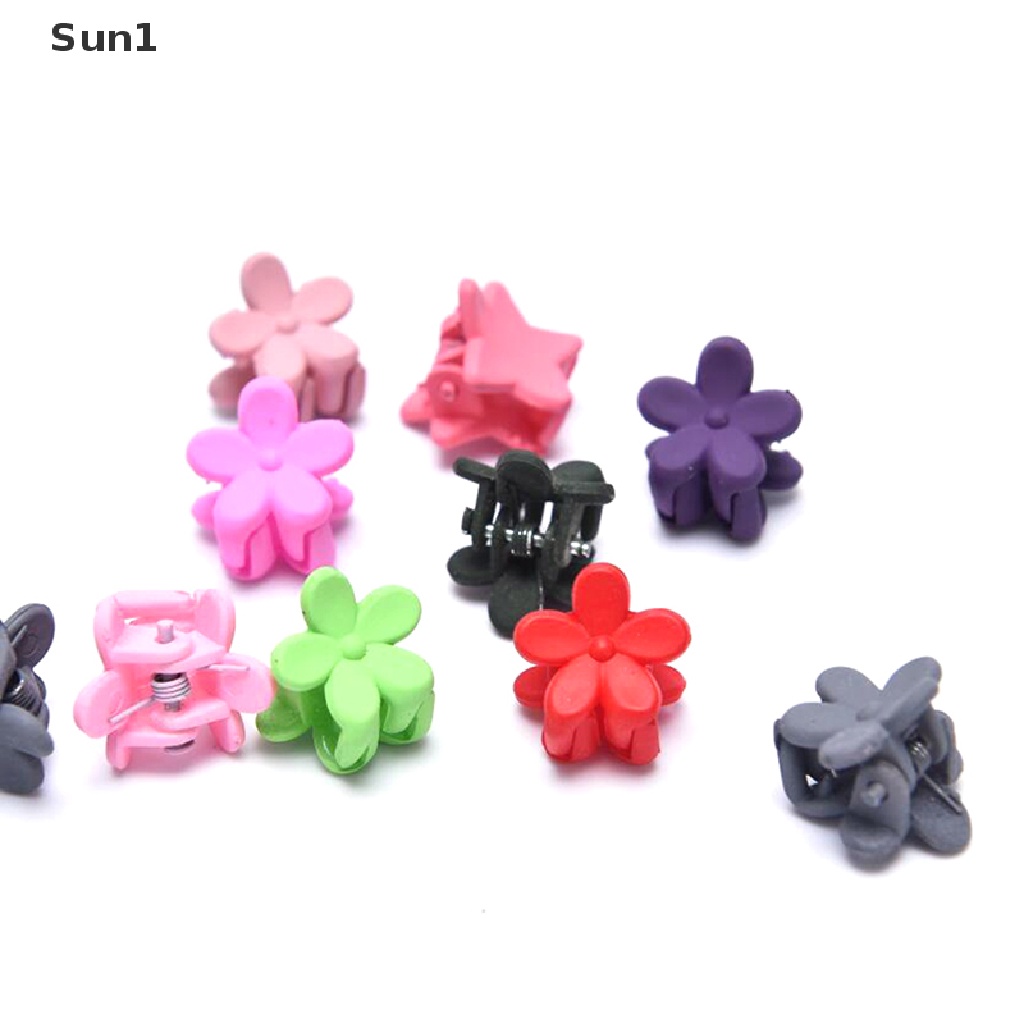 Set 1 / 10 Kẹp Tóc Càng Cua Hình Bông Hoa Màu Sắc Ngọt Ngào Thời Trang