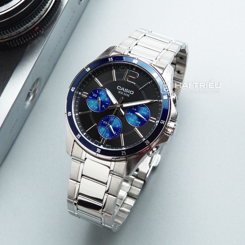 Đồng hồ nam Casio MTP dây kim loại chính hãng Anh Khuê MTP-1374D-2AVDF