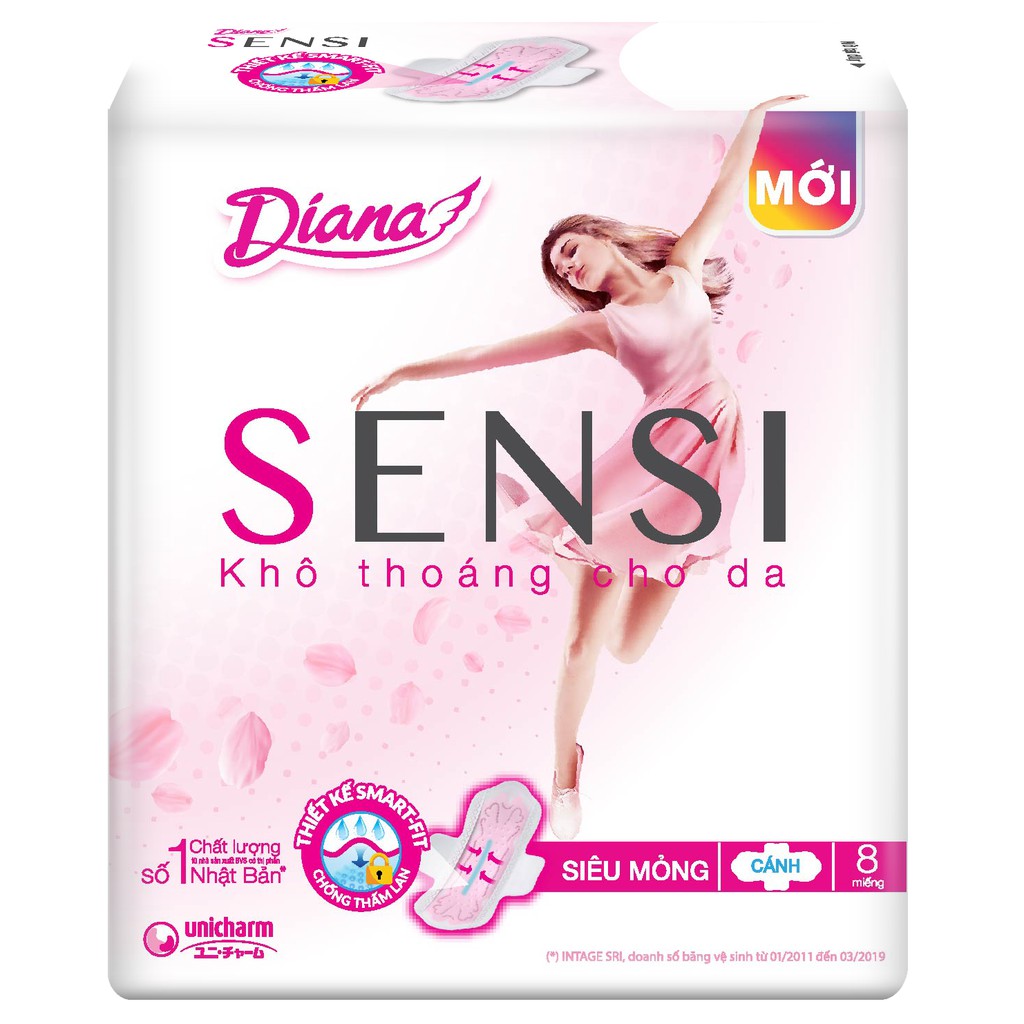 Bvs Diana SENSI Siêu Mỏng (gói 8 miếng)