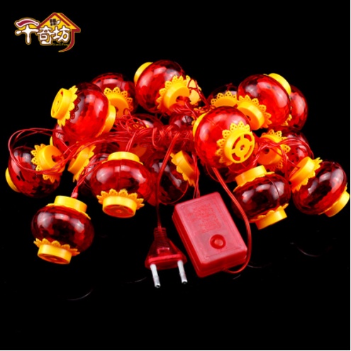 Dây LED nháy chớp hình cầu đèn lồng đỏ trang trí noel Giáng Sinh, Năm mới phúc lộc tài đầy nhà may mắn