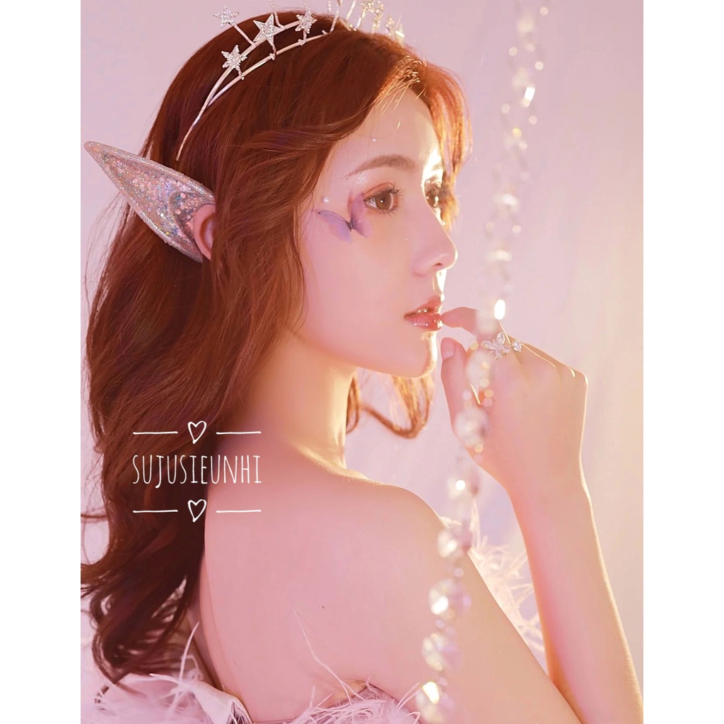 bờm tóc/ băng đô 2 tầng đính ngôi sao phong cách lolita, cài đầu chụp ảnh nàng thơ xinh xắn