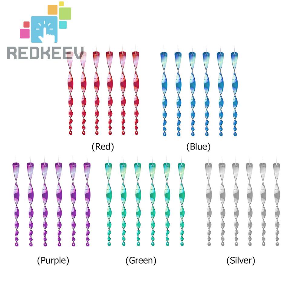 Set 6 Que Xoắn Ốc Phản Quang Đuổi Chim Trang Trí Sân Vườn