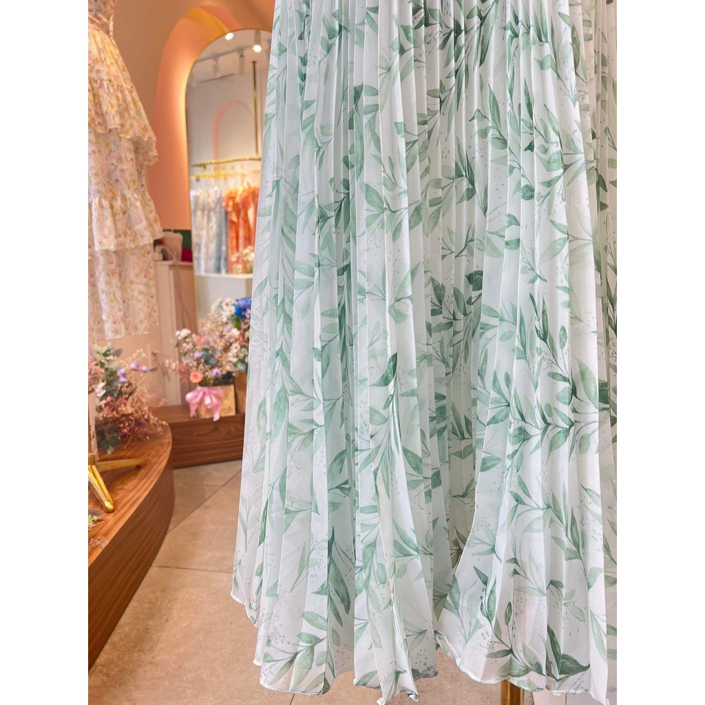 TIELA Đầm váy hoa xếp ly hai dây-Tiffany Dress