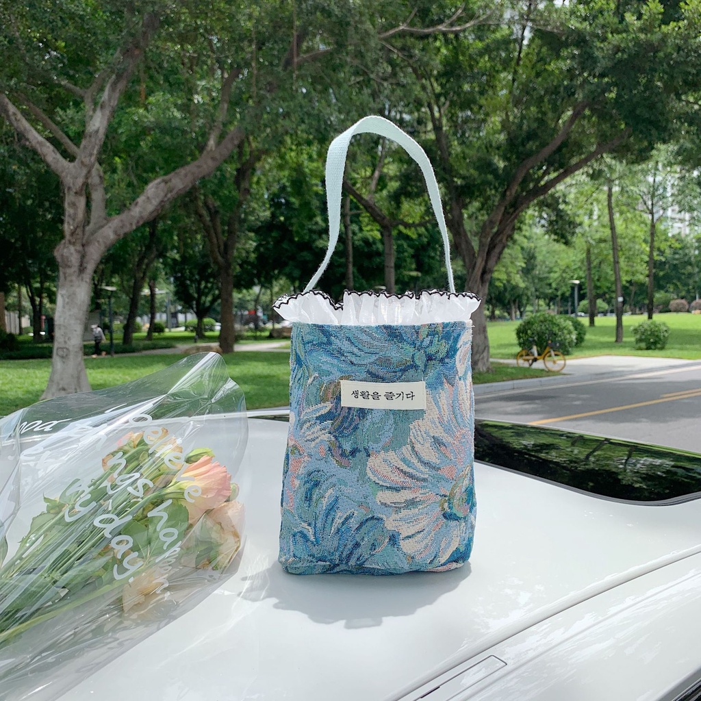 Túi Cầm Tay mini Chấm Bi Phong Cách Hàn Quốc