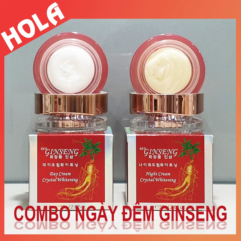 [CHÍNH HÃNG] COMBO ngày đêm Red Ginseng Hồng Sâm, làm mờ nám, tàn nhang và dưỡng trắng da, kem sâm, mỹ phẩm Ginseng