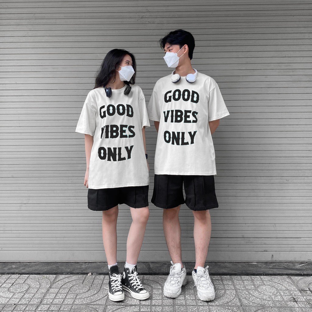 Áo Thun 3158 GOOD VIBES ONLY Áo Phông In Chữ 3158 Form Rộng Tay Lỡ Dáng Oversize Nam Nữ Chất Vải Dày Dặn Mặc Mát Mẻ