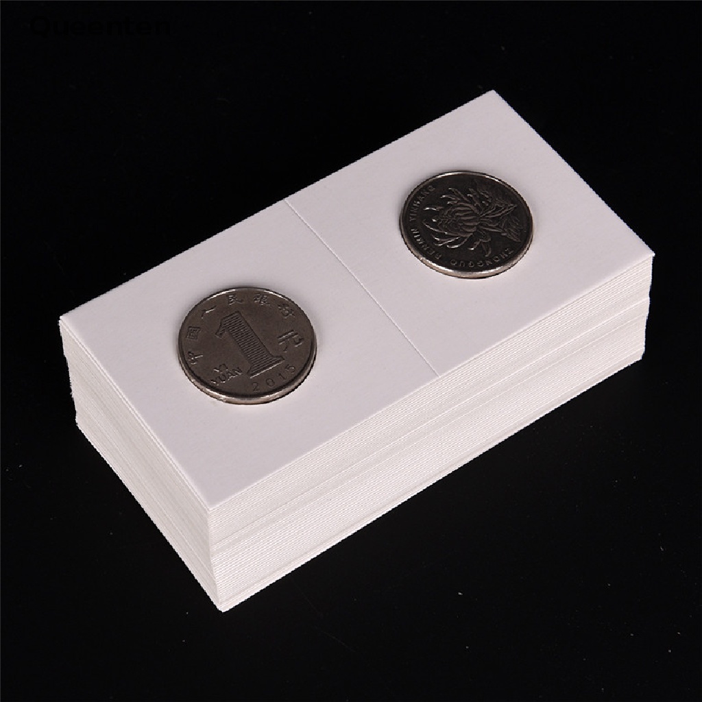 Bộ 50 Hộp Đựng Tiền Xu 2x2 Mylar Màu Trắng Giá Đỡ