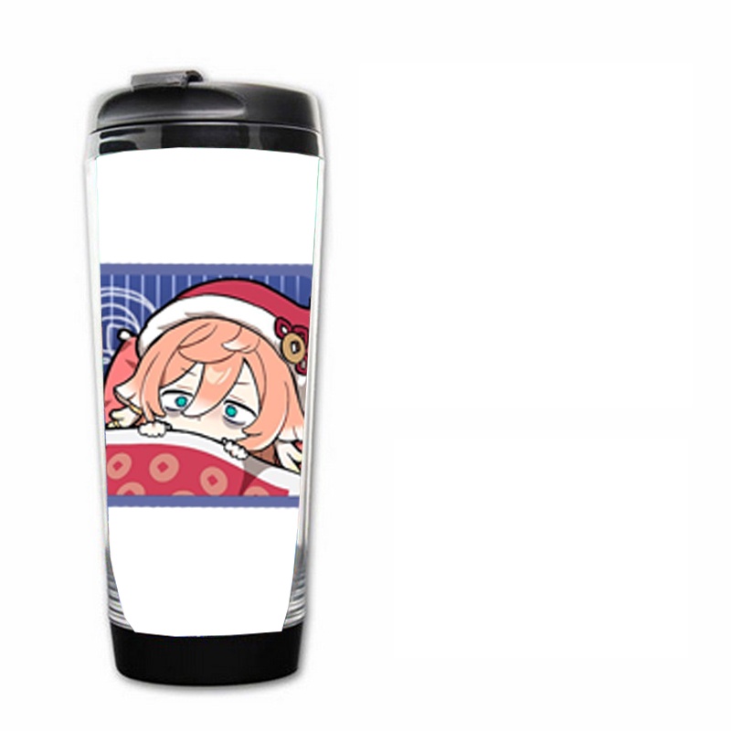 Bình nhựa đựng nước in hình GENSHIN IMPACT ver CHỮ NHẬT game chibi anime tiện lợi lưu niệm