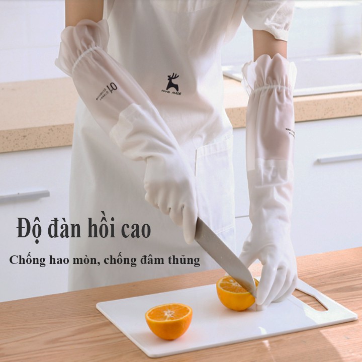 Găng tay cao su bo chun lót nỉ siêu dai