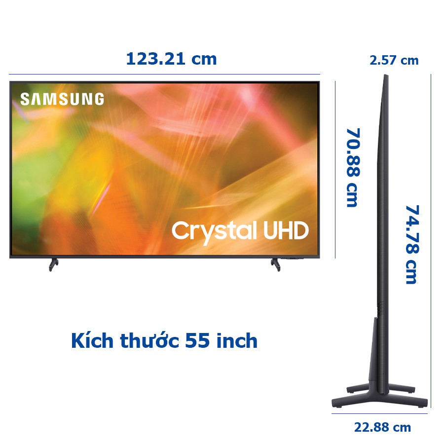 Smart TV Samsung Crystal UHD 4K 55 inch UA55AU8000 Mới 2021 - Bảo hành 2 năm chính hãng | BigBuy360 - bigbuy360.vn
